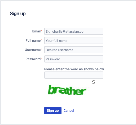 sign up